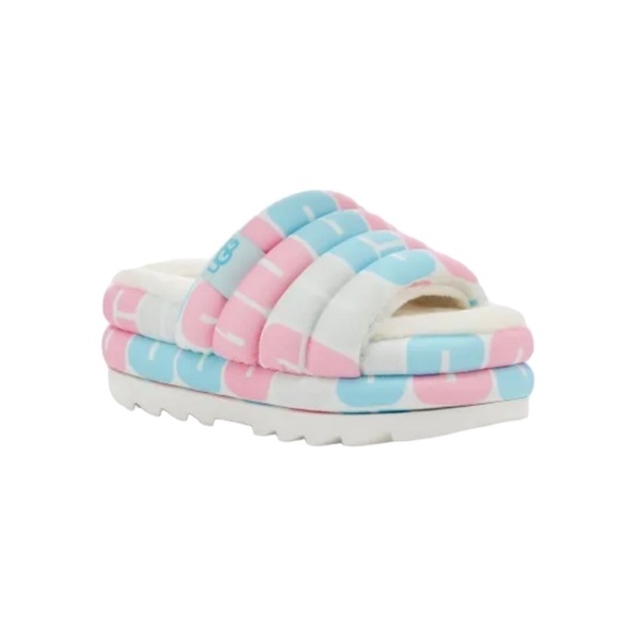 UGG Pride Slide Platform Fur Slippers - Picture 1 of 9